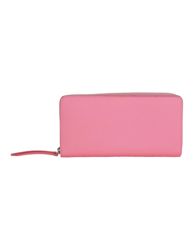 Zipper Closure Leather Wallet Women - Pink
