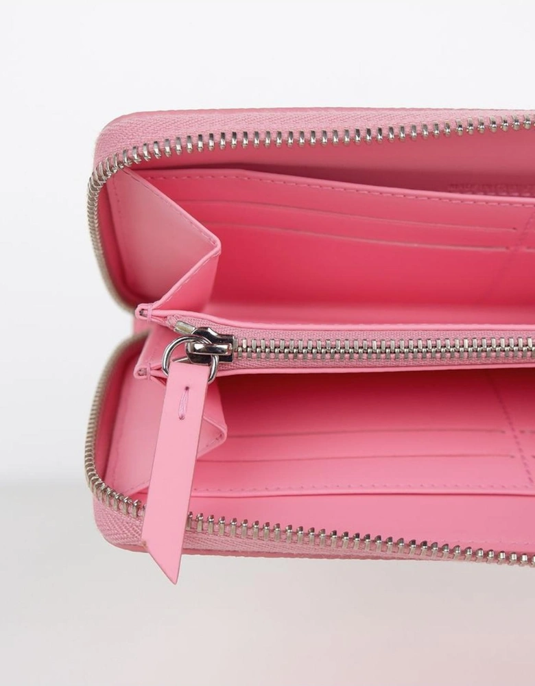 Zipper Closure Leather Wallet Women - Pink
