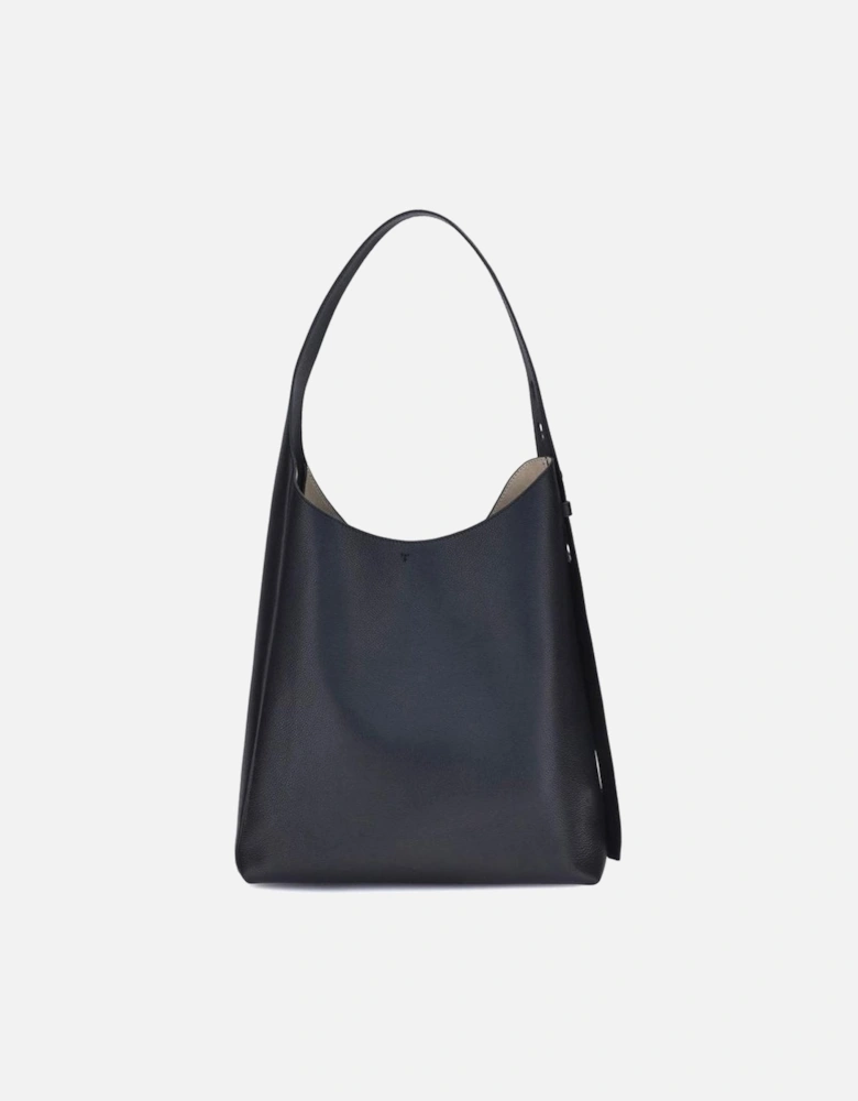 Romy Soft Grained Leather Shoulder Bag Women - Black