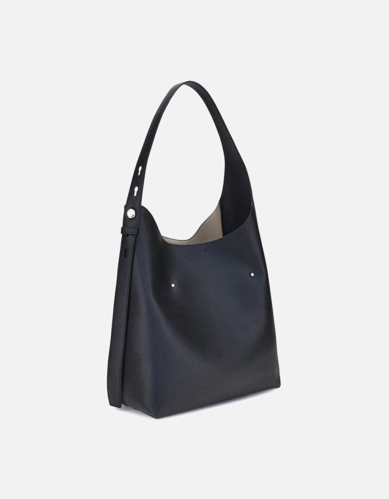 Romy Soft Grained Leather Shoulder Bag Women - Black