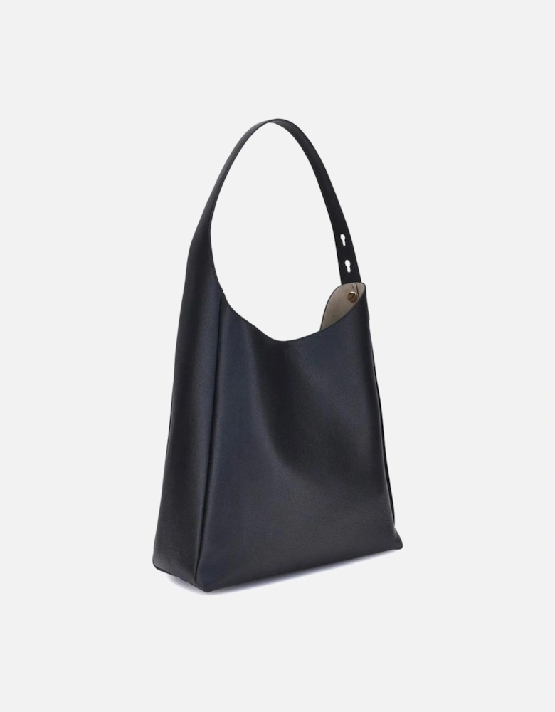 Romy Soft Grained Leather Shoulder Bag Women - Black