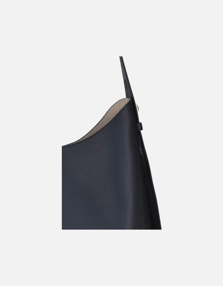 Romy Soft Grained Leather Shoulder Bag Women - Black