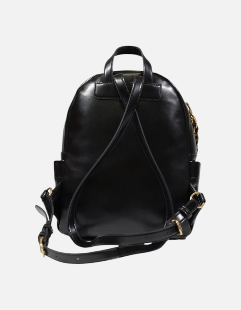 Womens Polyurethane Backpack - Black