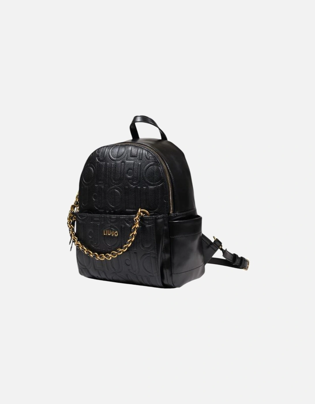 Womens Polyurethane Backpack - Black