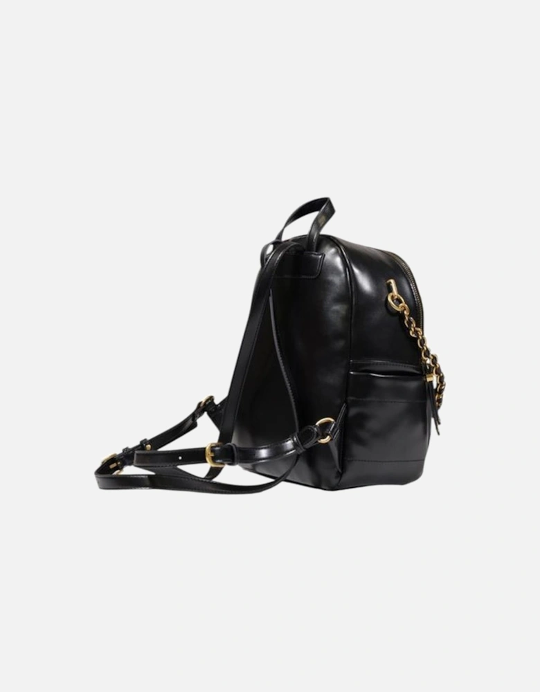 Womens Polyurethane Backpack - Black