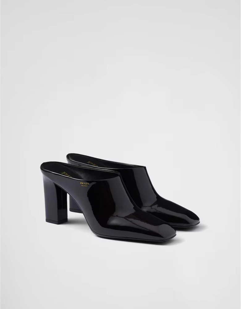 Patent Leather Mules Heels Women - Black Pumps
