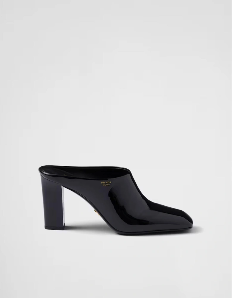 Patent Leather Mules Heels Women - Black Pumps