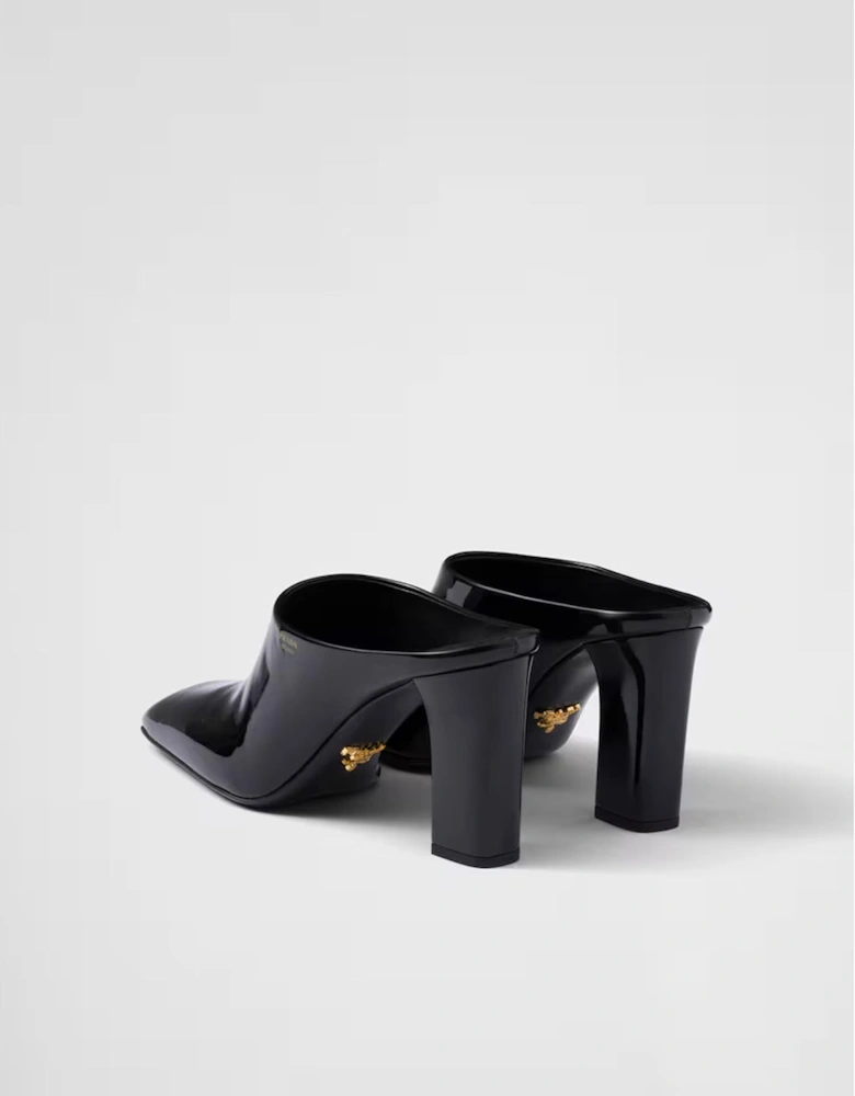 Patent Leather Mules Heels Women - Black Pumps
