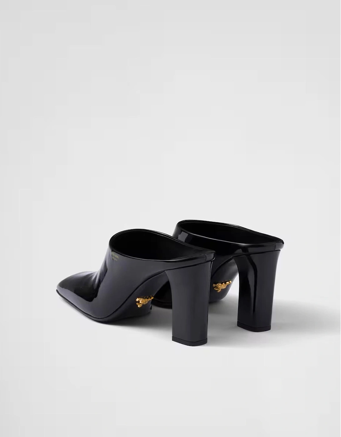 Patent Leather Mules Heels Women - Black Pumps