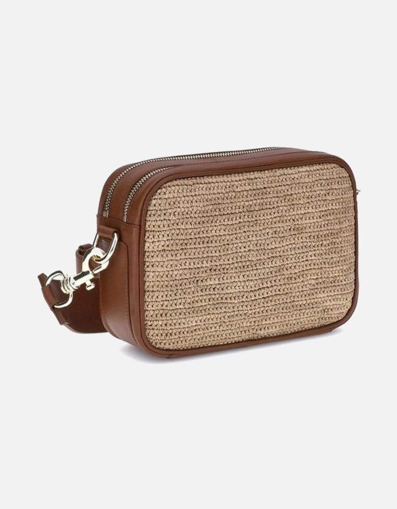Alefa Raffia Leather Shoulder Bag Women - Brown