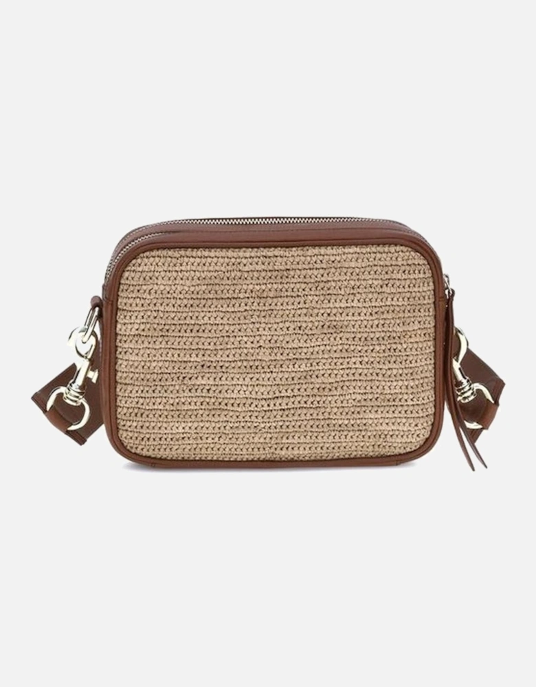 Alefa Raffia Leather Shoulder Bag Women - Brown