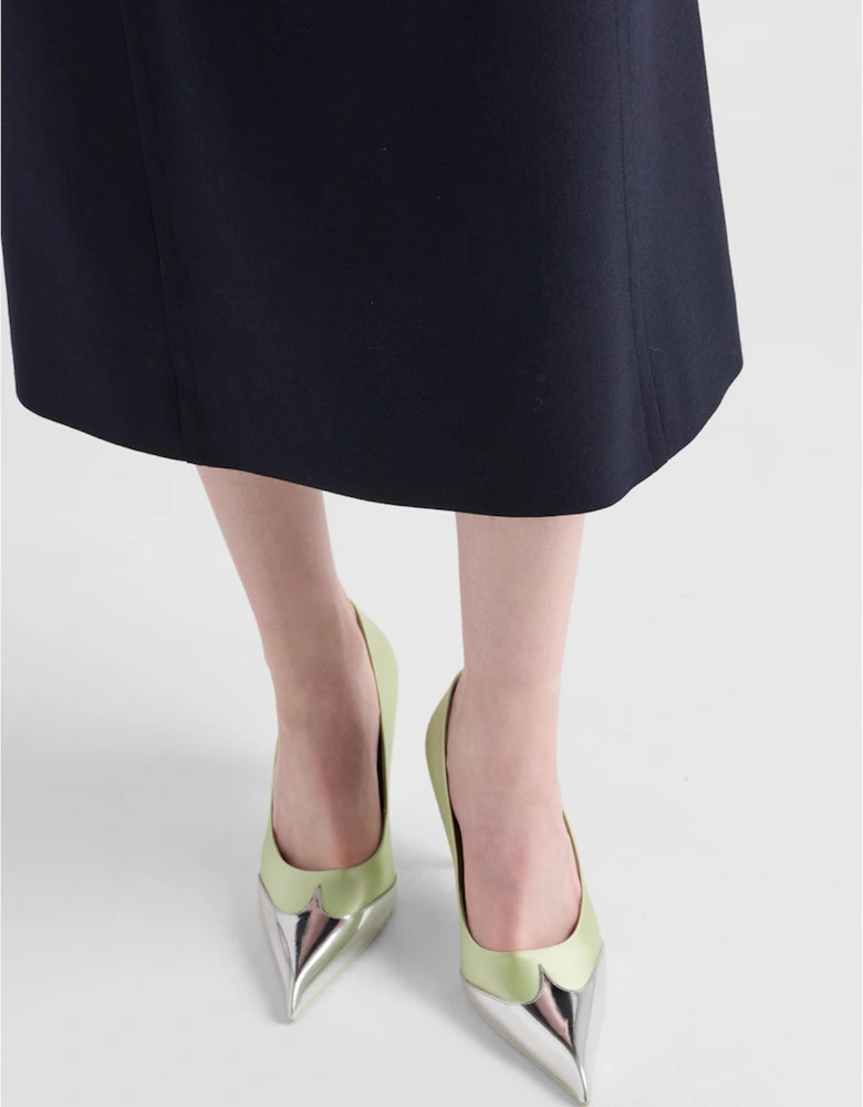 TwoTone Pointed Heels Women - Green Pumps