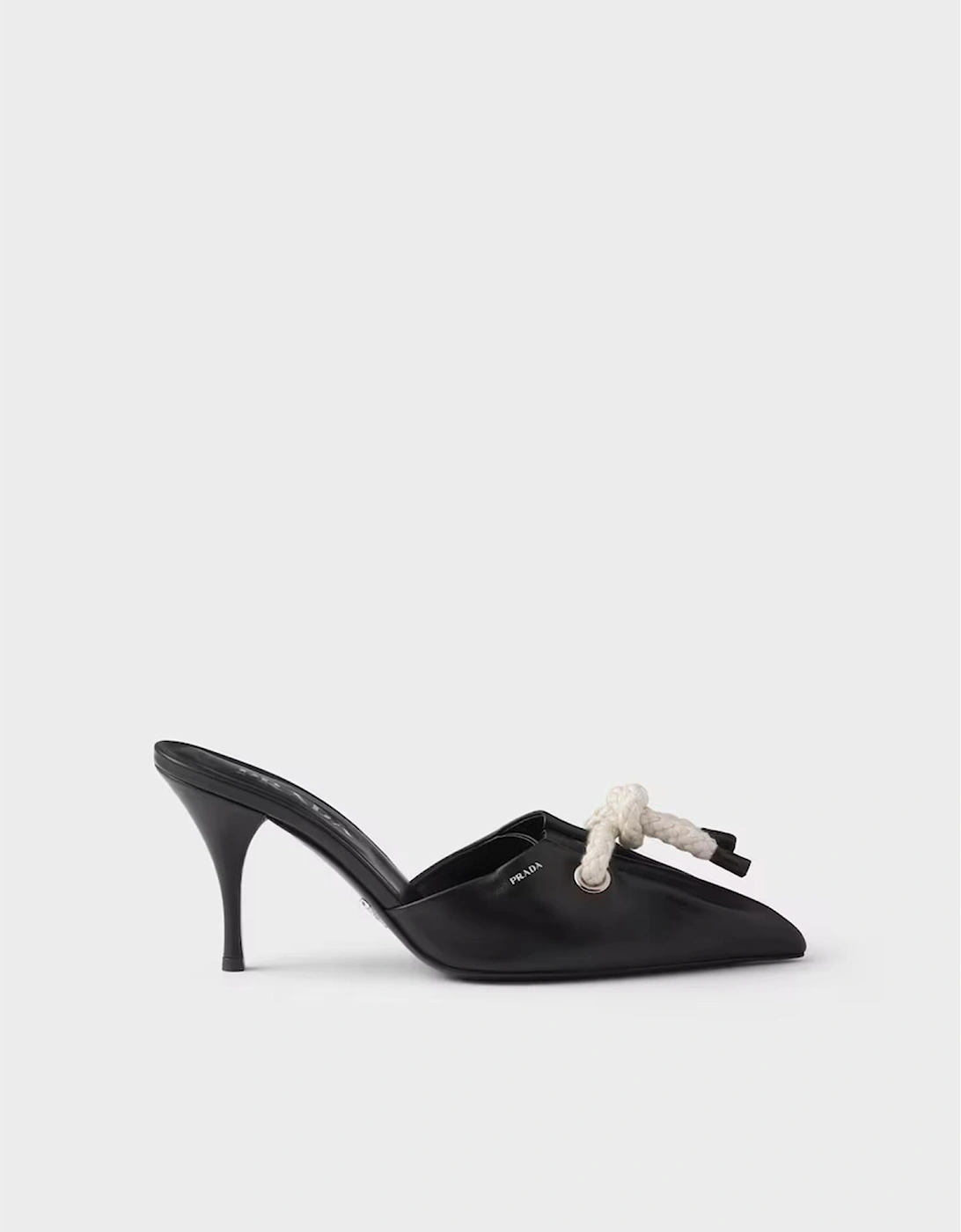 RopeDetailed Leather Mules High Heels Women - Black Pumps, 7 of 6