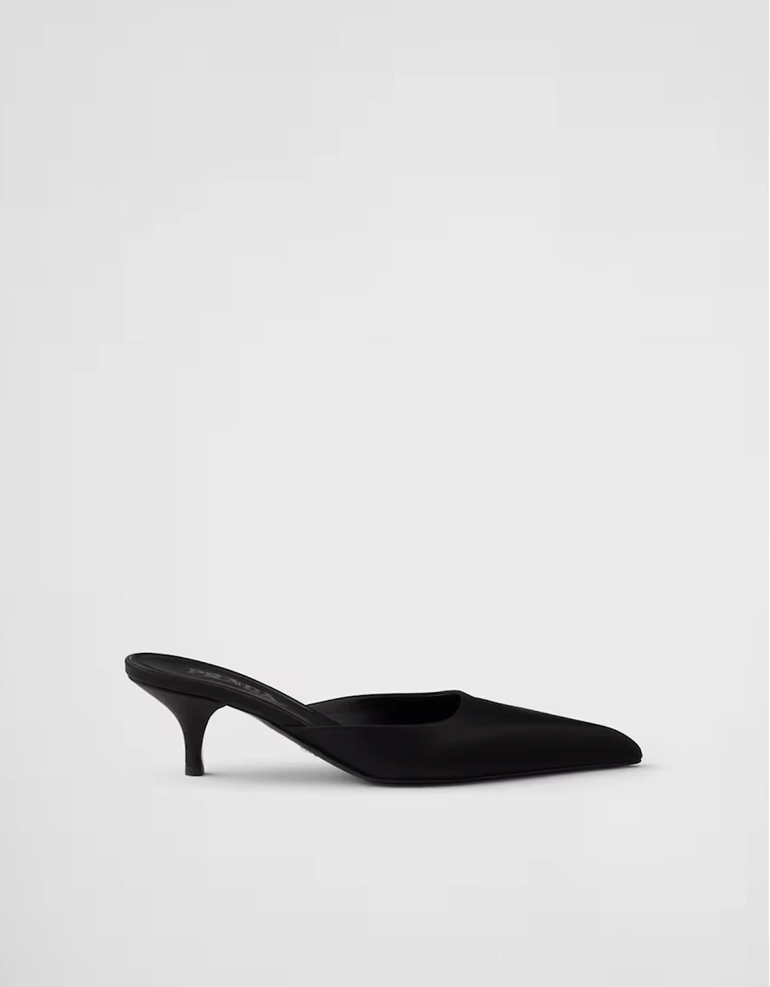 Satin Mules Kitten Heel Women - Black Pumps, 6 of 5