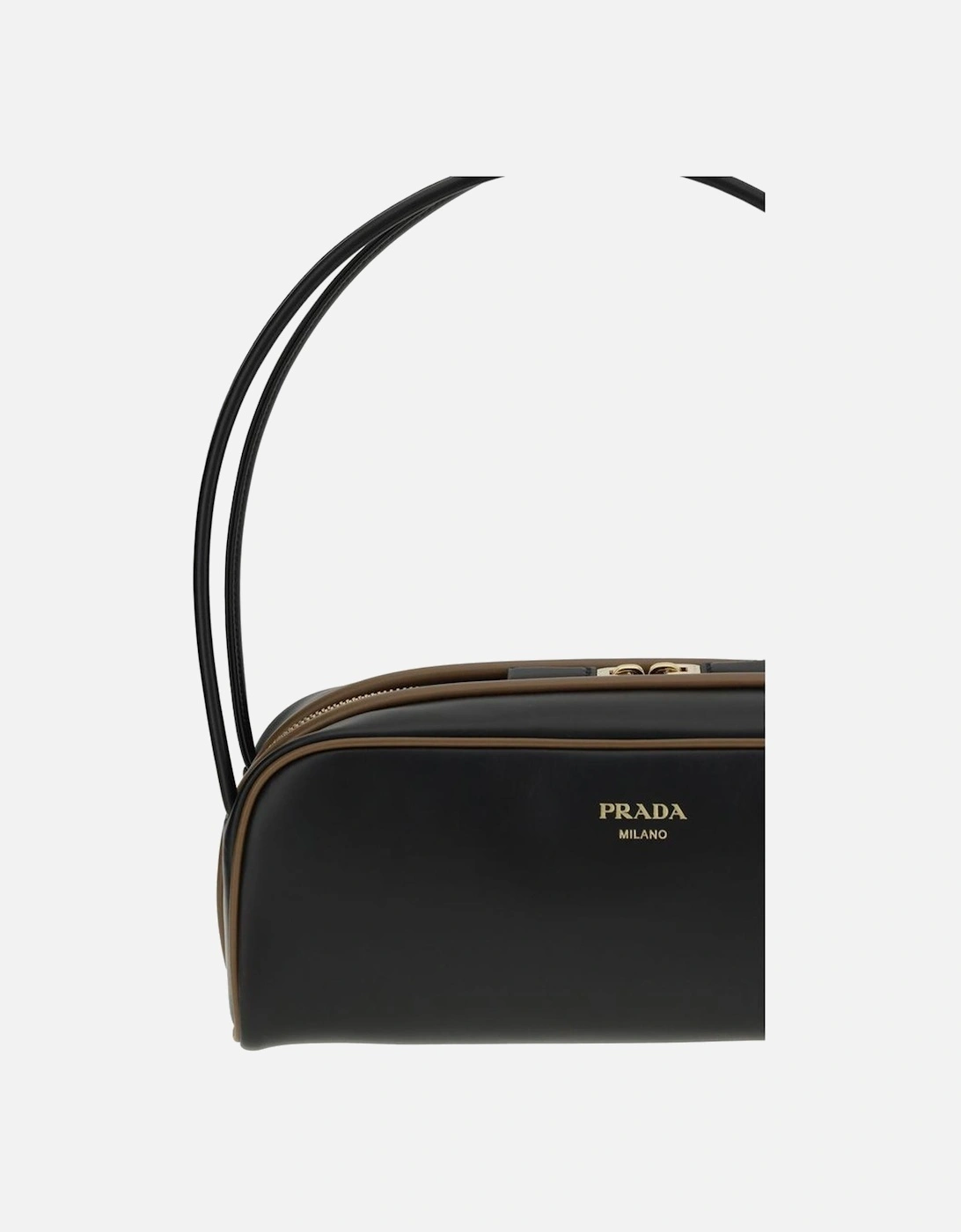 Leather Shoulder Bag with Double-Handle and Zipper Closure Women -