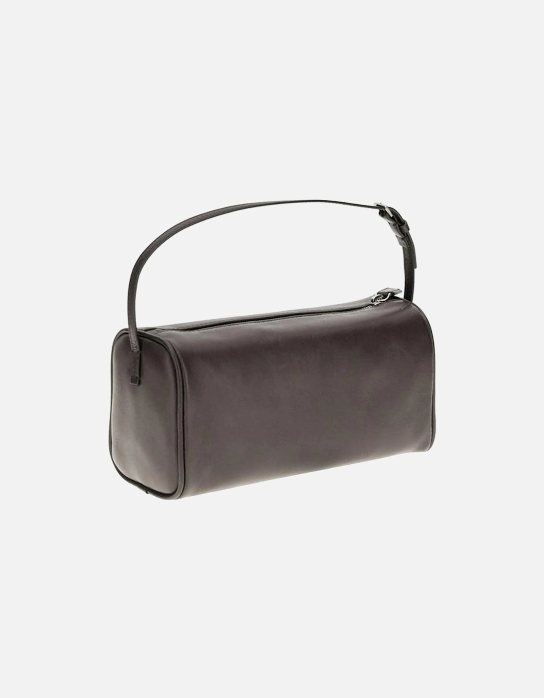 90s Leather Shoulder Bag with Adjustable Handle Women - Black