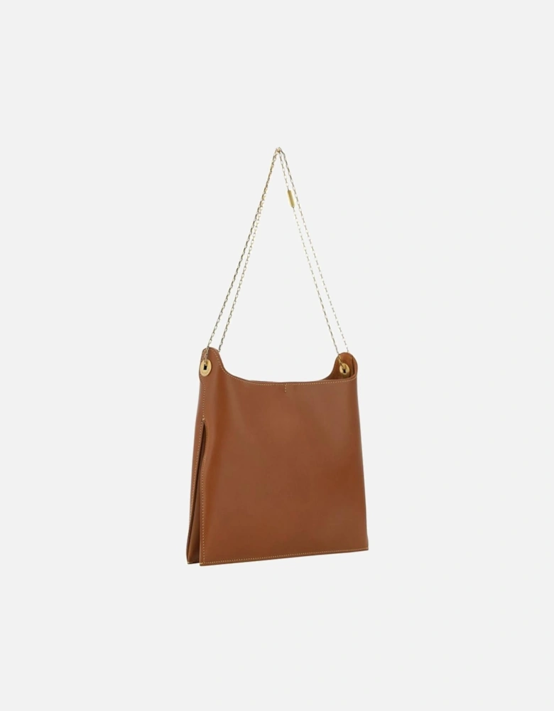 Chain Leather Shoulder Bag Women - Brown