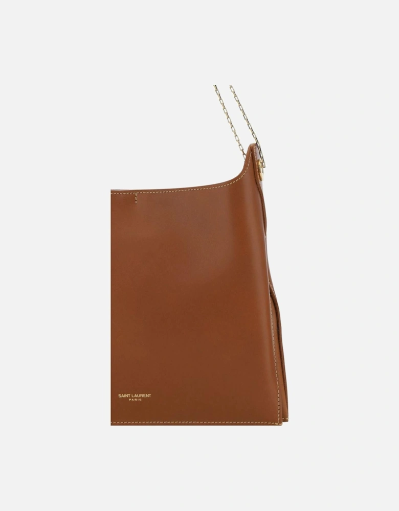 Chain Leather Shoulder Bag Women - Brown