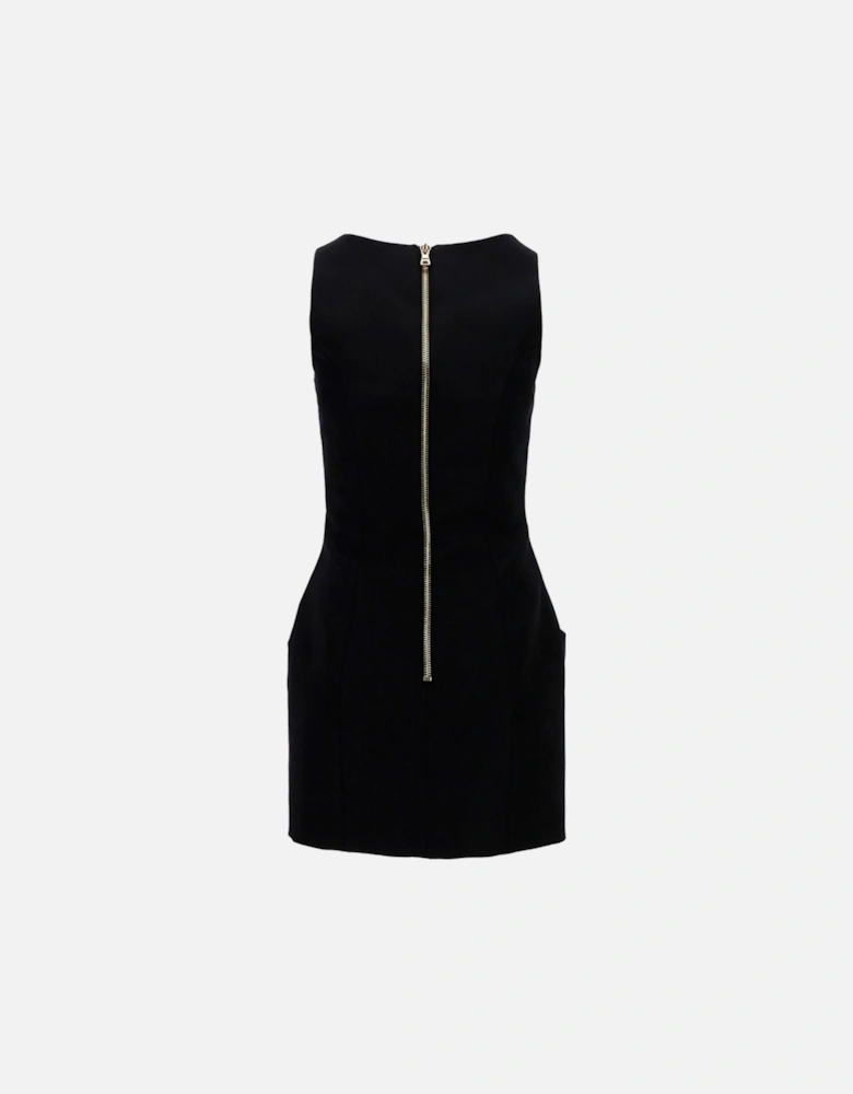 ButtonFront Mini Dress Women - Black Dresses