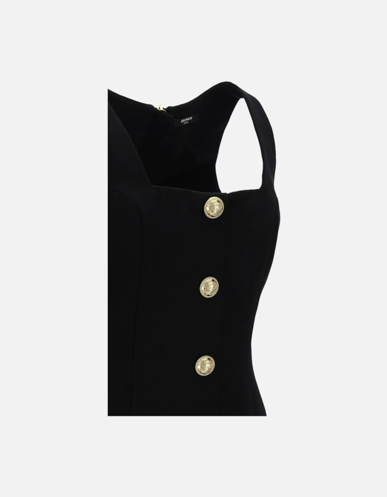 ButtonFront Mini Dress Women - Black Dresses