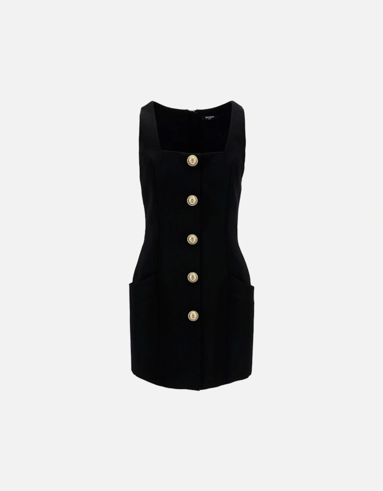 ButtonFront Mini Dress Women - Black Dresses