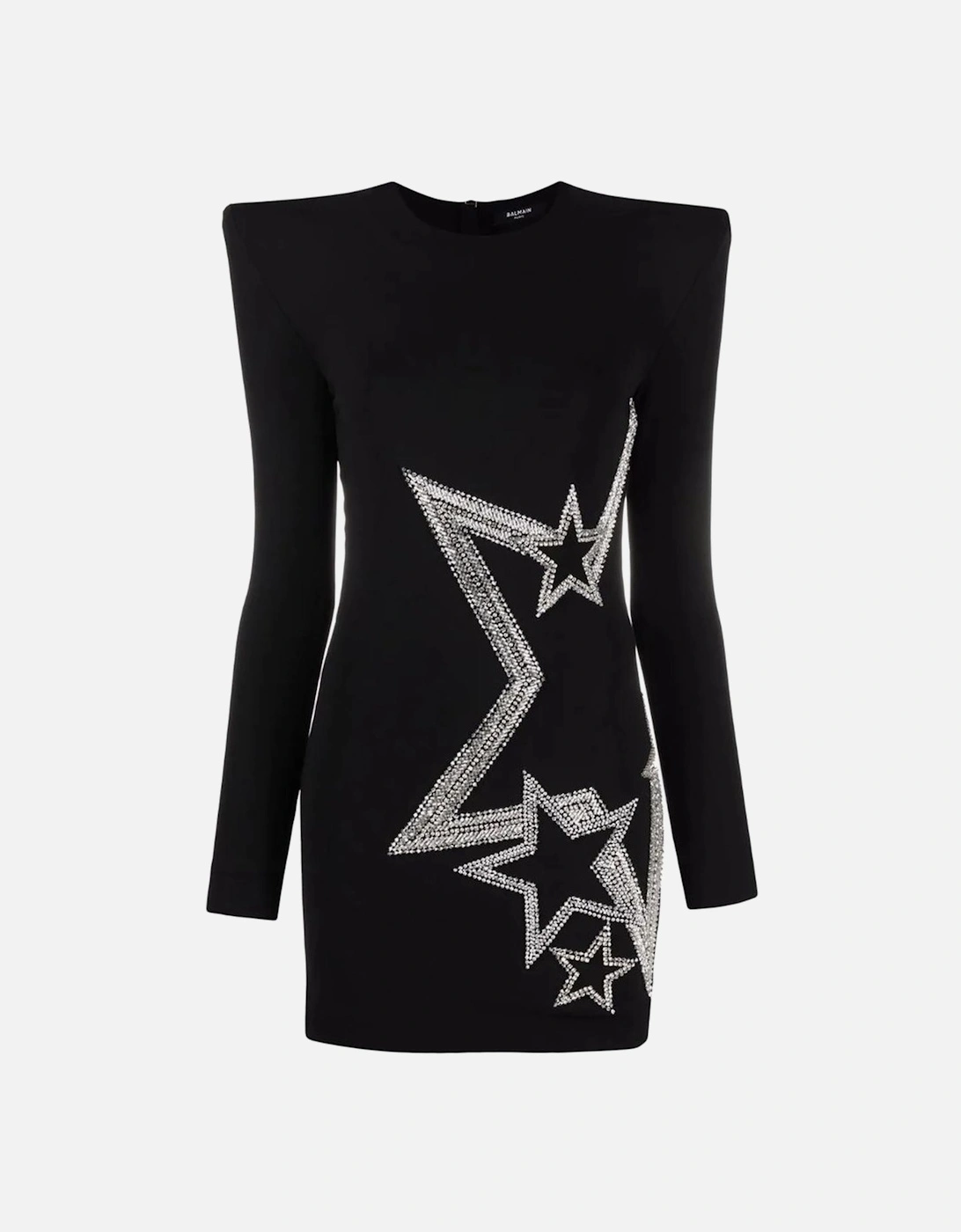 Short Viscose Dress with Star Rhinestones Women - Black Dresses, 5 of 4