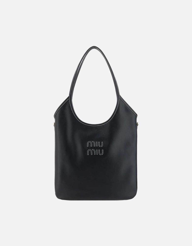 Calfskin Ivy Shoulder Bag with Double Handles Women - Black