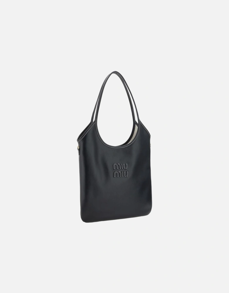 Calfskin Ivy Shoulder Bag with Double Handles Women - Black