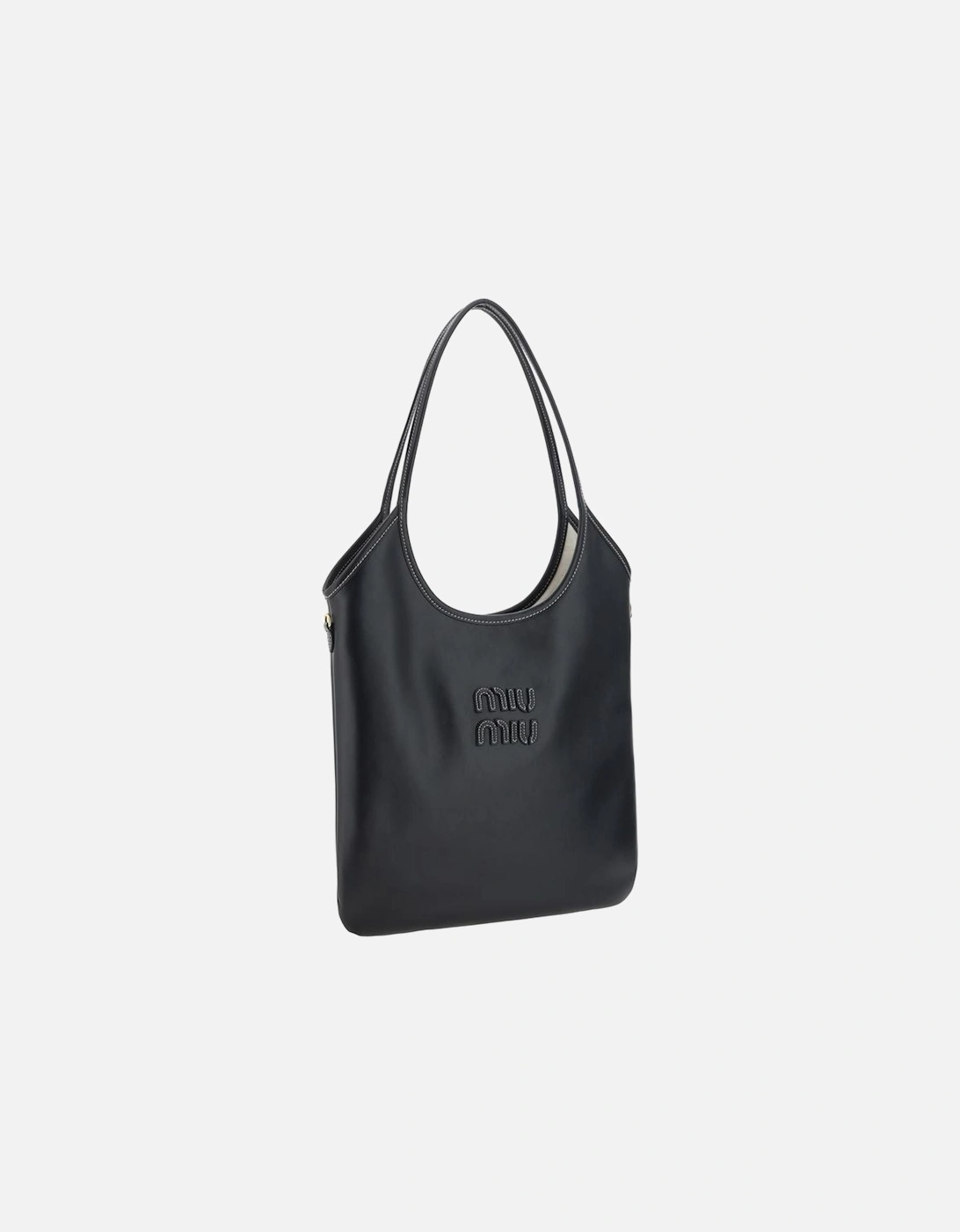 Calfskin Ivy Shoulder Bag with Double Handles Women - Black