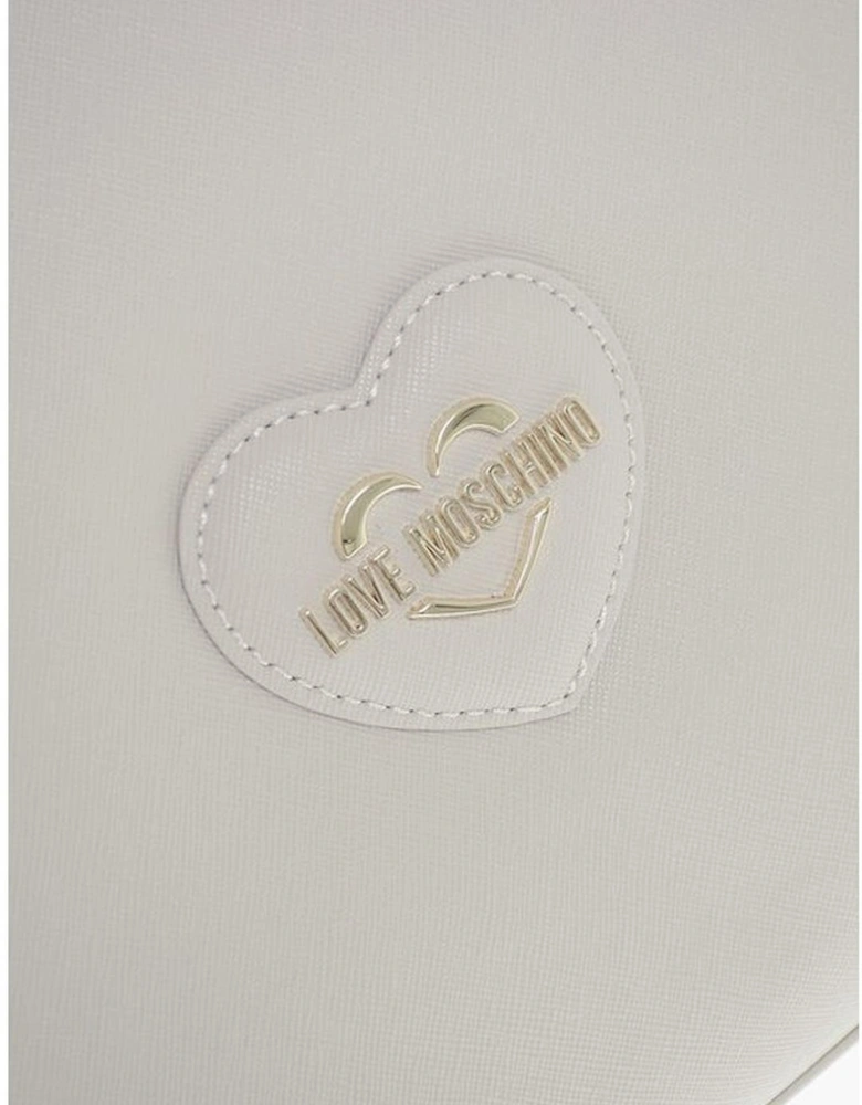 Logo Embossed Shoulder Bag with Double Handle Women - Beige Tote Bags
