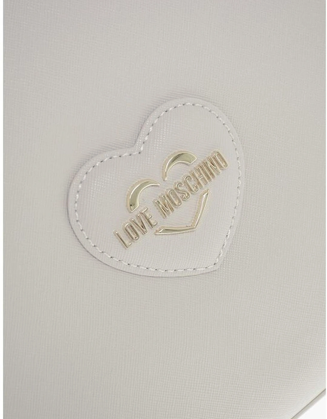 Logo Embossed Shoulder Bag with Double Handle Women - Beige Tote Bags