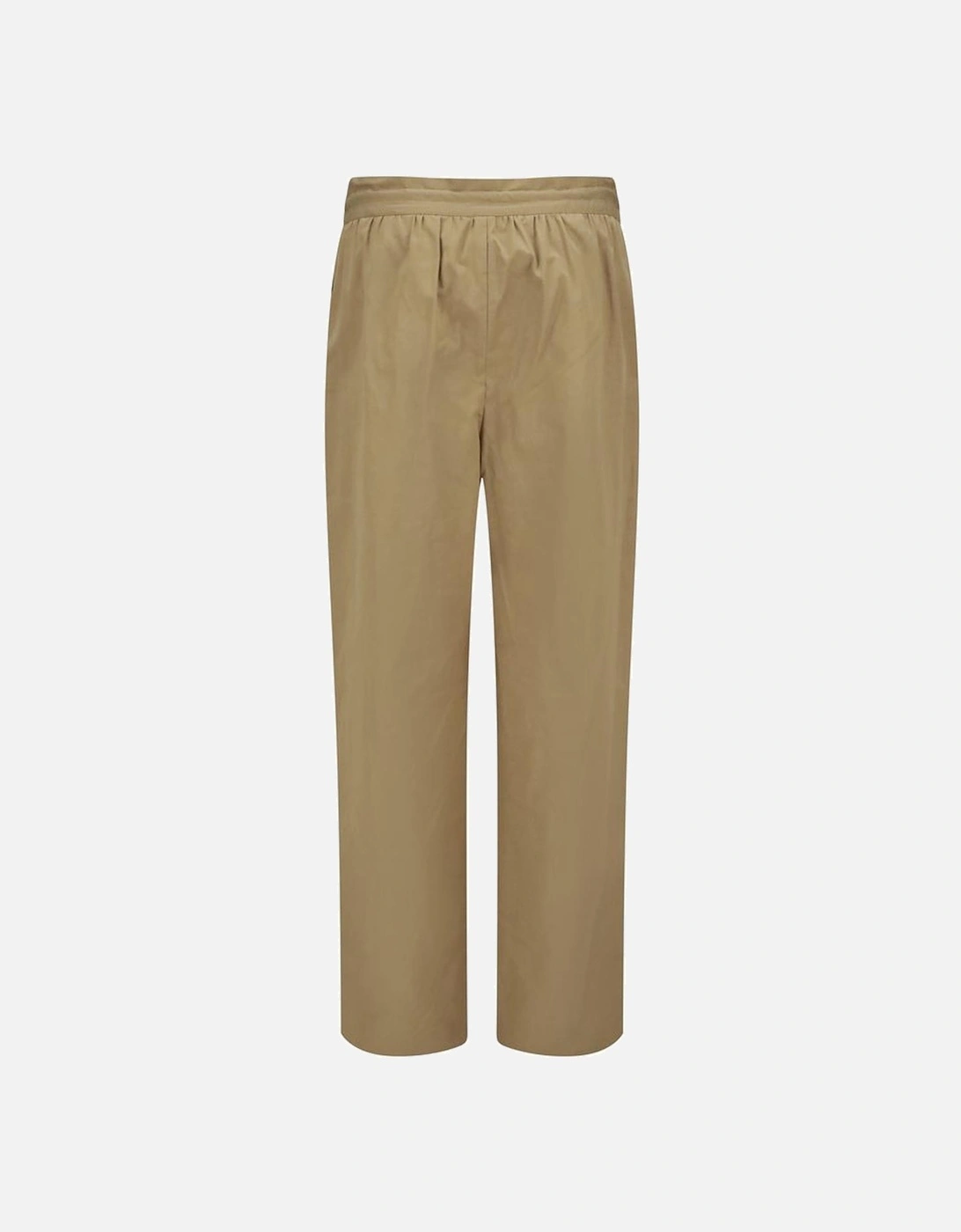 Minimalist Wide Leg Bonnette Pants with Drawstring Waist Women - Beige
