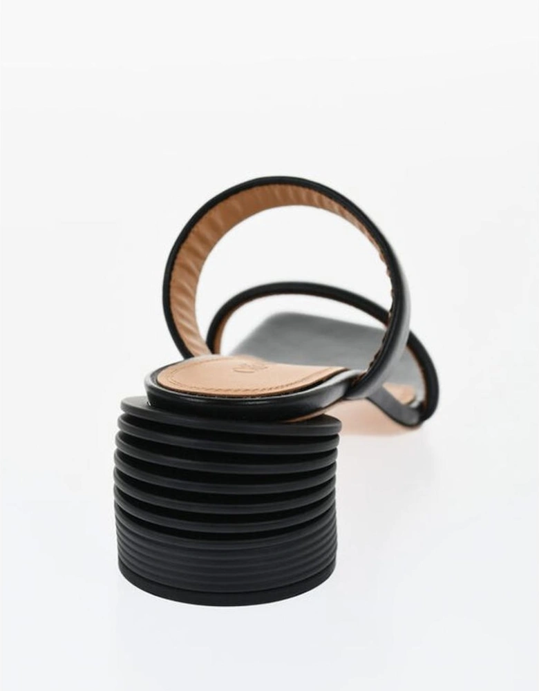Slip-On Leather Sole Shoes Women - Black Sandals