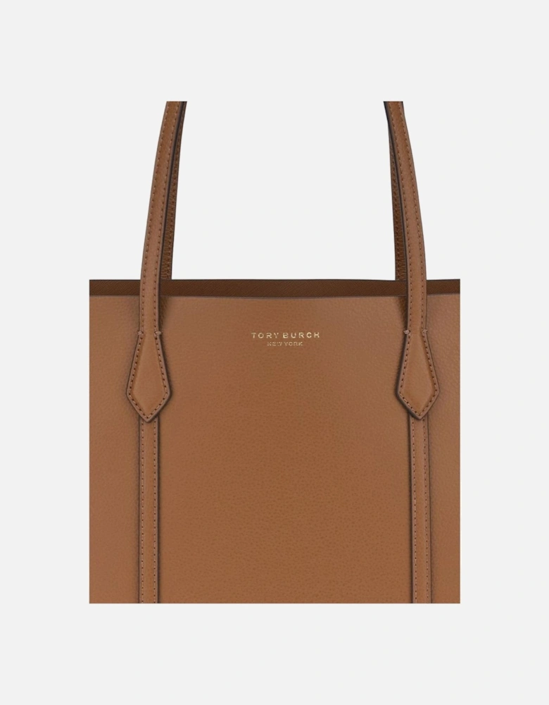 Grained Leather Tote Bag with Removable Clutch Women - Brown Shoulder