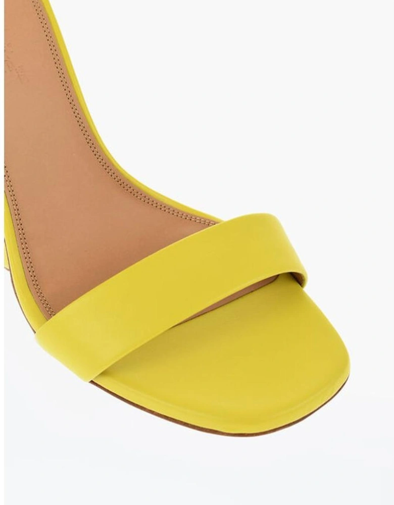 Leather Ankle Strap Sandals with Buckle Women - Green