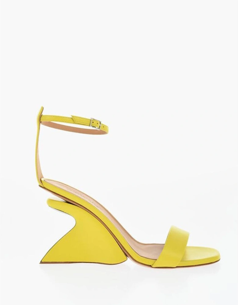 Leather Ankle Strap Sandals with Buckle Women - Green