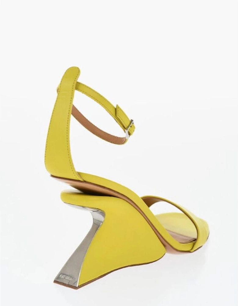 Leather Ankle Strap Sandals with Buckle Women - Green
