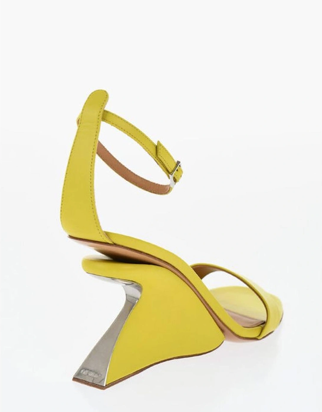 Leather Ankle Strap Sandals with Buckle Women - Green