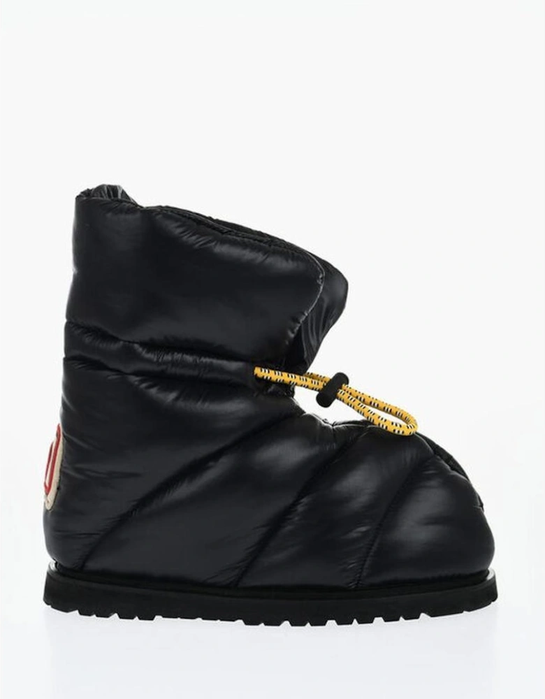 Pull-On Rubber Sole Shoes Women - Black Boots