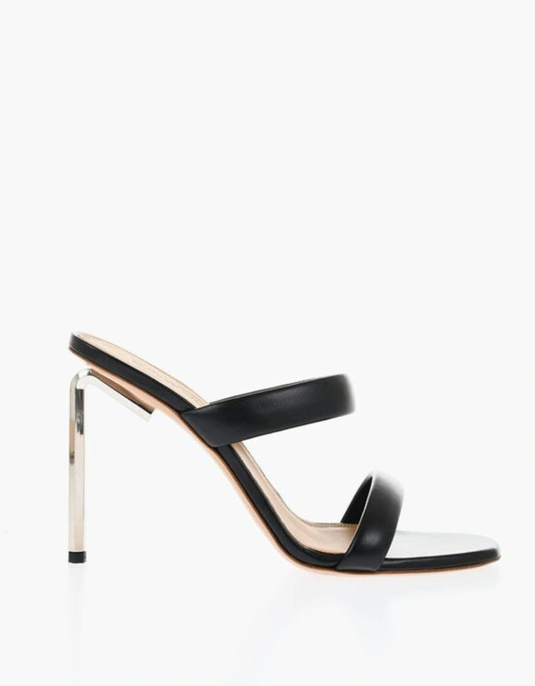 Leather Slip-On Shoes with Leather Sole Women - Black Sandals