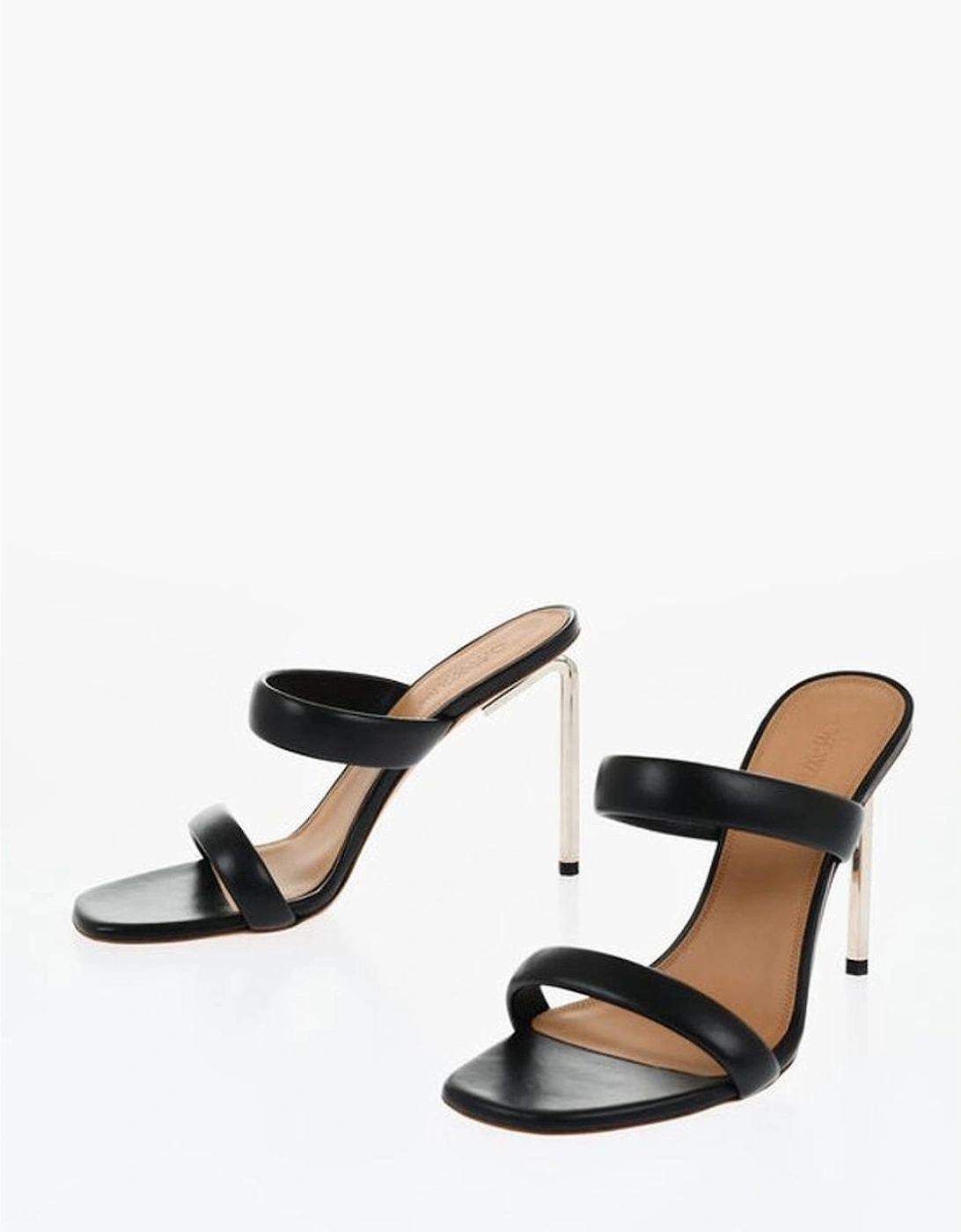 Leather Slip-On Shoes with Leather Sole Women - Black Sandals, 5 of 4