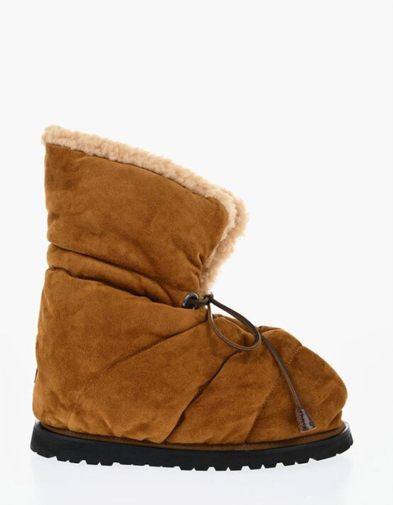 Suede Lace-Up Rugged Sole Sneakers Women - Brown Boots