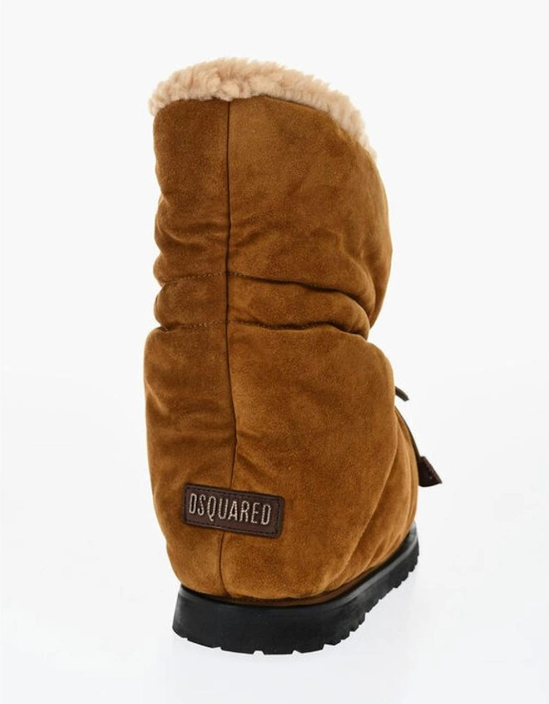 Suede Lace-Up Rugged Sole Sneakers Women - Brown Boots