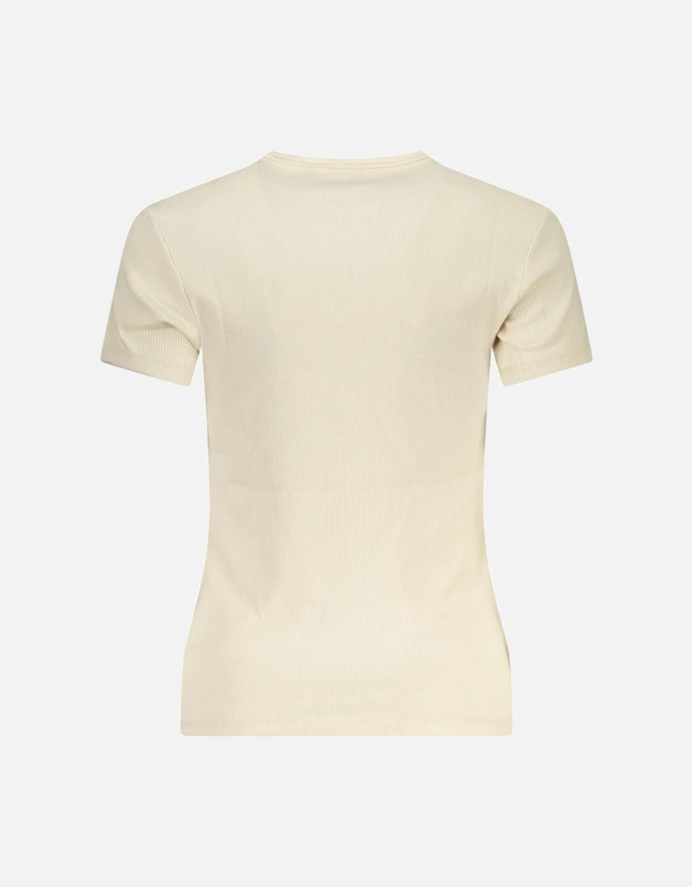 Croc-Embossed Leather Tote Bag Women - Beige T-Shirts
