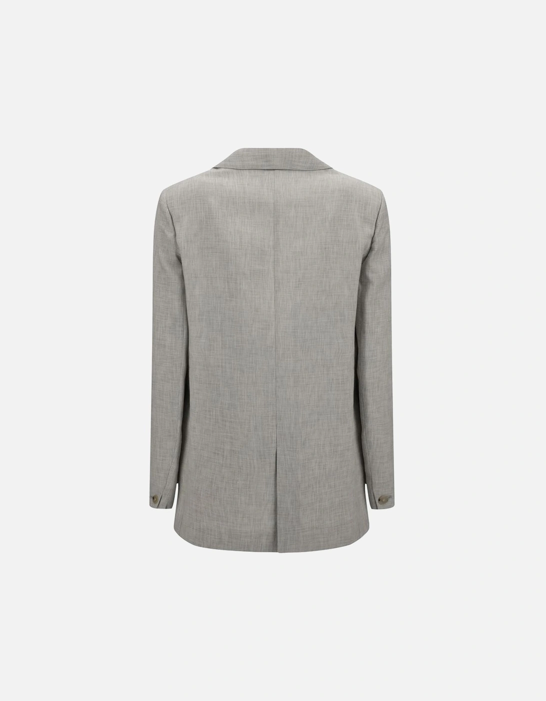 Oversized Single-Breasted Linen-Cotton Blazer Women - Gray Suits