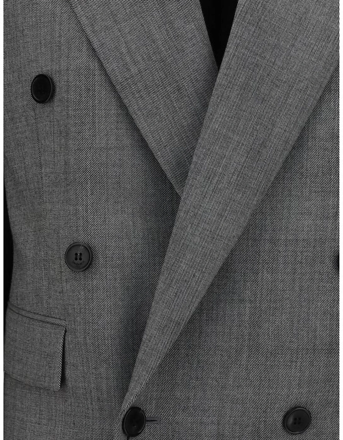 DoubleBreasted Relaxed Blazer Women - Gray Suits