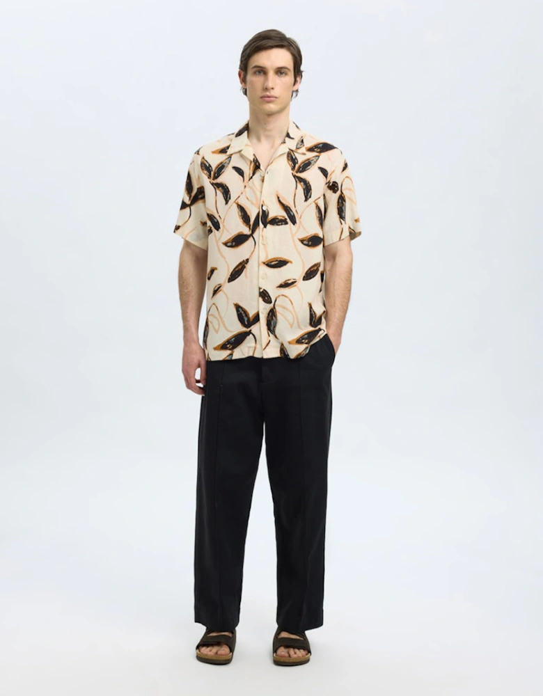Homme Noa Mix Short Sleeve Resort Shirt Egret Floral