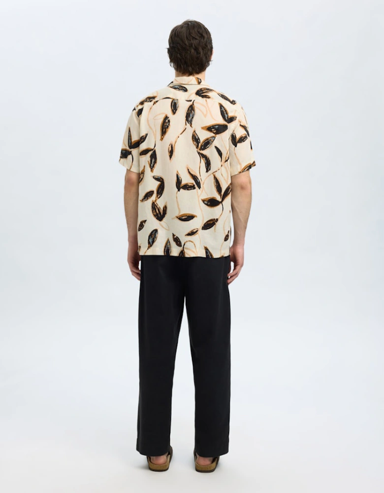 Homme Noa Mix Short Sleeve Resort Shirt Egret Floral