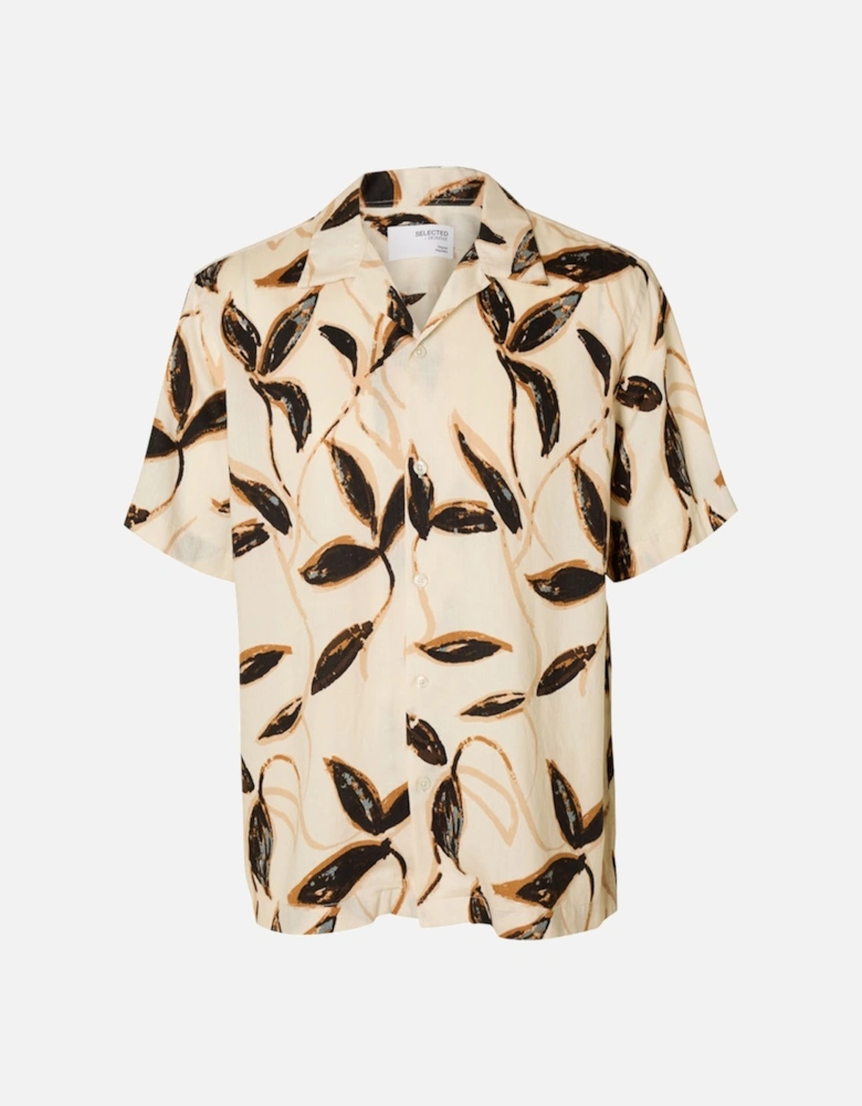 Homme Noa Mix Short Sleeve Resort Shirt Egret Floral