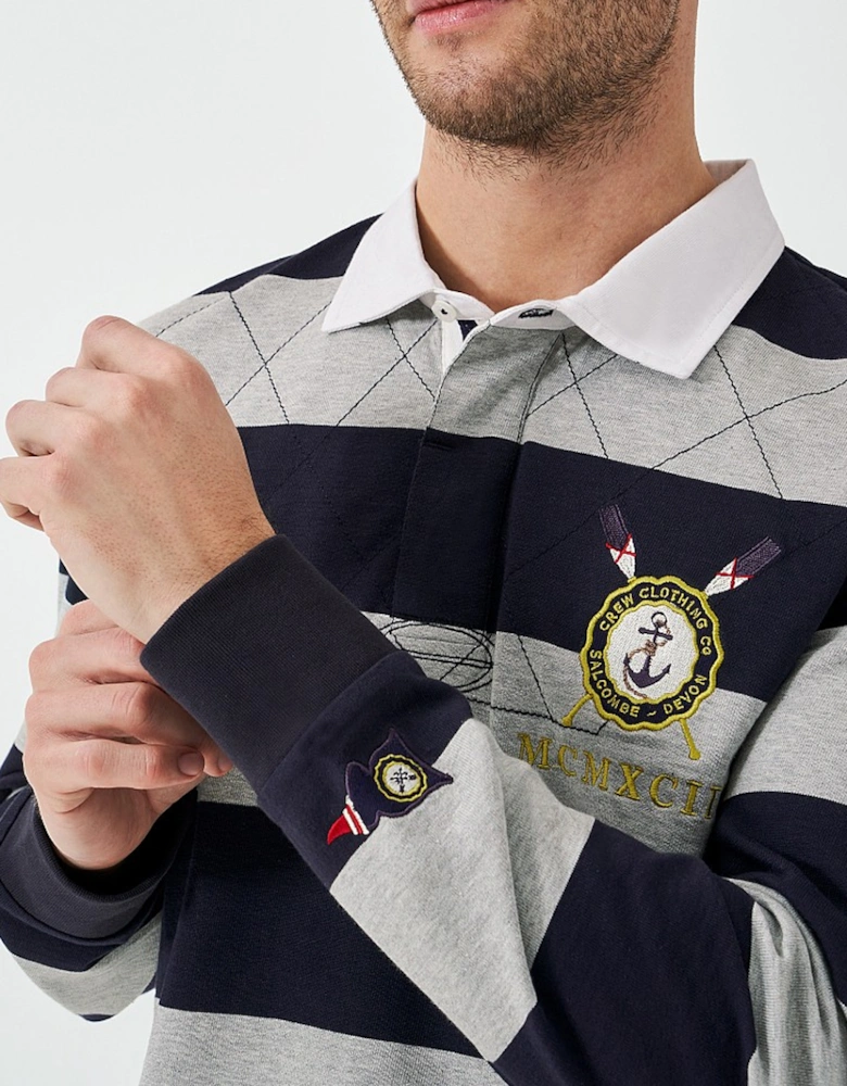 Men's Callington Rugby Jersey Heritage Dark Navy/Mid Grey Marl
